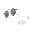 Combo Armação 2 em 1 Clip-on OM88027 (Dourado) + Lentes 1.56 Blue Light AR