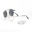 Combo Armação 2 em 1 Clip-on OM88027 (Dourado e Preto) + Lentes 1.56 Blue Light AR