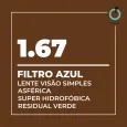 Lente Acabada 1.67 | Resina com Antirreflexo. Super Hidrofóbico. Proteção UV e Filtro Azul