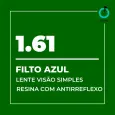 Lente Acabada 1.61 | Resina com Antirreflexo, Proteção UV e Filtro Azul